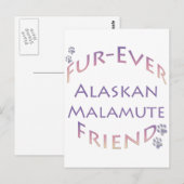 Carte Postale Alaskan Malamute Furever (Devant / Derrière)