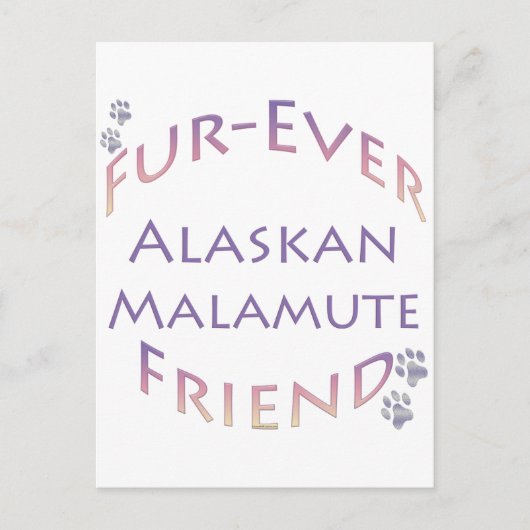 Carte Postale Alaskan Malamute Furever (Devant)