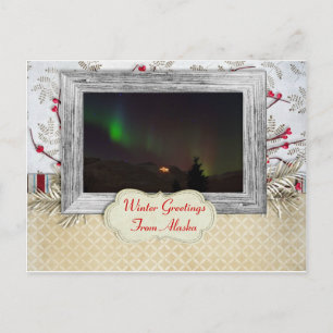 Carte postale Alaskan Northern Lights Winter Greys
