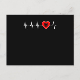 Carte Postale Albanais Heartbeat I Love Albanie Flag Heart Pride
