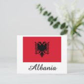 Carte Postale Albanie - Drapeau (Debout devant)