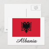 Carte Postale Albanie - Drapeau (Devant / Derrière)
