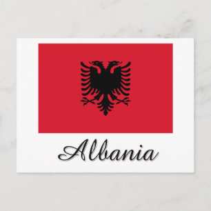 Carte Postale Albanie - Drapeau