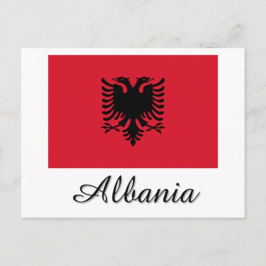 Carte Postale Albanie - Drapeau (Devant)