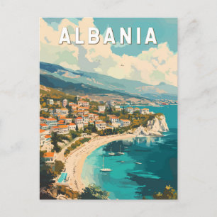 Carte Postale Albanie Travel Art Vintage