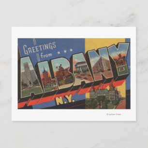 Carte Postale Albany, New York - Scènes de grandes lettres