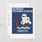 Carte Postale Albergo Columbia Gênes ~ Trieste (Devant / Derrière)