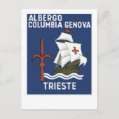 Carte Postale Albergo Columbia Gênes ~ Trieste (Devant)
