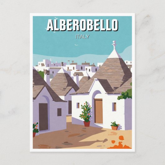 Carte Postale Alberobello Italie Trulli maisons Travel abstrait (Devant)