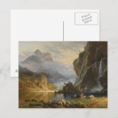 Carte Postale Albert Bierstadt - Indiens pêche à la traîne (Devant / Derrière)