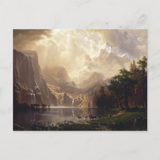 Carte Postale Albert Bierstadt - Parmi la Sierra Nevada (Devant)