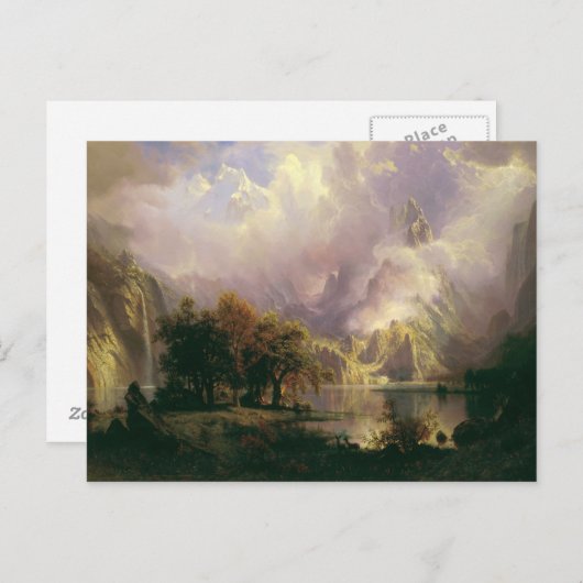 Carte Postale Albert Bierstadt - Paysage des Rocheuses (Devant / Derrière)