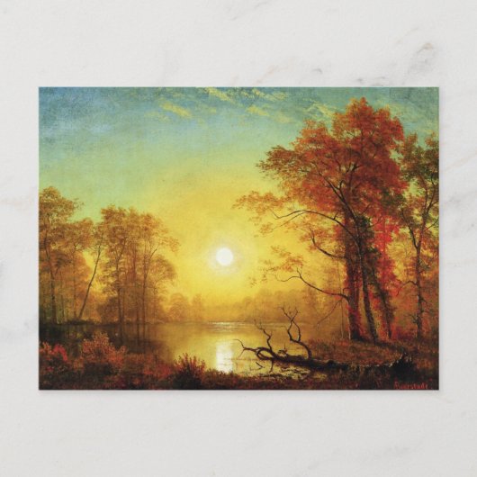 Carte Postale Albert Bierstadt, peinture de Sunrise (Devant)