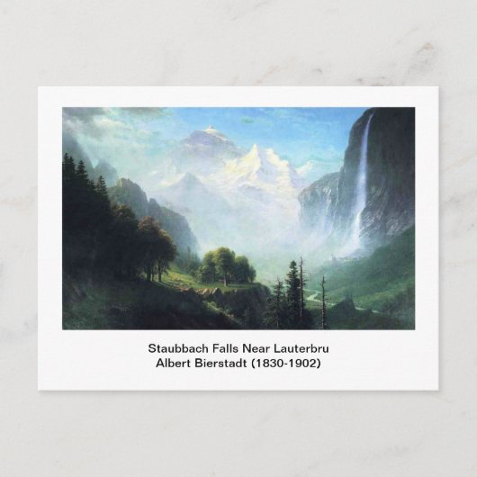 Carte Postale Albert Bierstadt, staubbach tombe près de lauterbr (Devant)