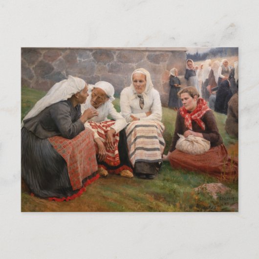 Carte Postale Albert Edelfeel - Femmes à l'extérieur de l'église (Devant)