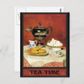 Carte Postale Albert Samuel Anker ~ Tea Time (Devant / Derrière)