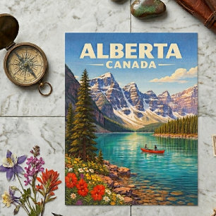 Carte Postale Alberta Canada Rocheuses canadiennes Voyage vintag
