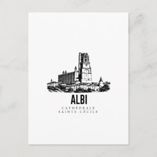 Carte Postale Albi  Cite Episcopale  Gravure Vintage  Affiche Pa
