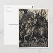 Carte Postale Albrecht Dürer Chevalier, la mort et le diable (Devant / Derrière)