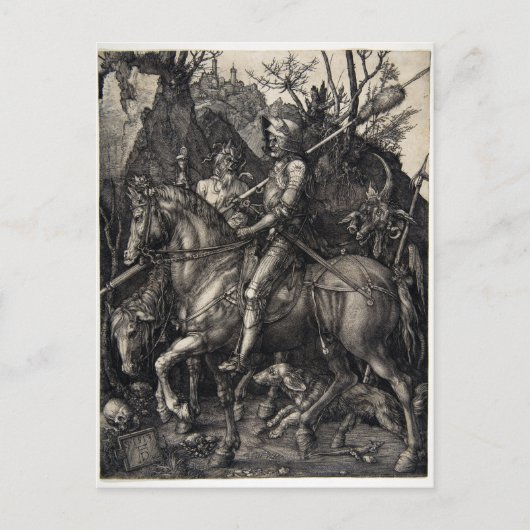 Carte Postale Albrecht Dürer Chevalier, la mort et le diable (Devant)
