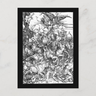 Carte Postale Albrecht Durer Les quatre cavaliers de l'Apocalyps