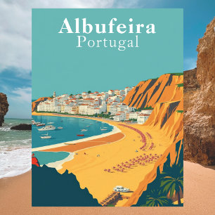 Carte Postale Albufeira, Portugal Art Rétro Européen