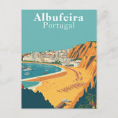 Carte Postale Albufeira, Portugal Retro Art Européen (Devant)