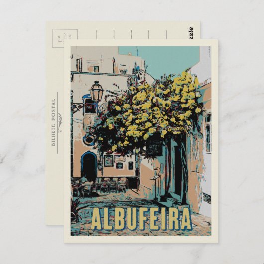 Carte Postale Albufeira Vieille Ville Vue pittoresque, Algarve (Devant / Derrière)