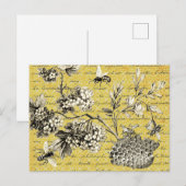 Carte Postale Album photo ancien Abeille et Fleurs française (Devant / Derrière)