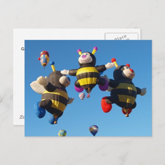 Carte Postale Albuquerque Abeilles à bulles à air chaud (Devant / Derrière)