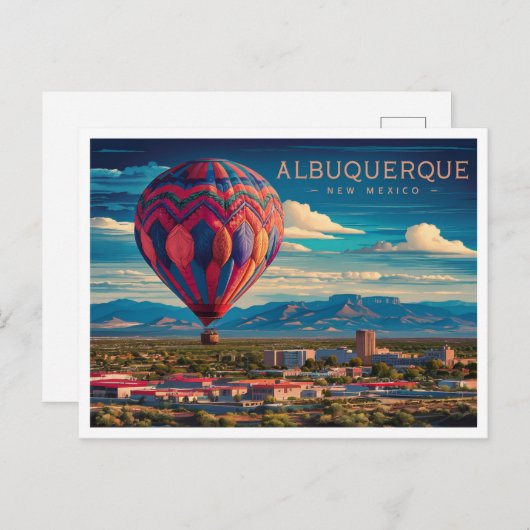 Carte Postale Albuquerque Nouveau-Mexique un ballon à air chaud (Devant / Derrière)