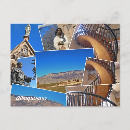 Carte Postale Albuquerque Père Noël Fe Collage, Nouveau-Mexique (Devant)