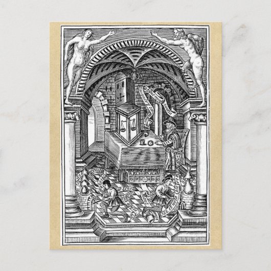 Carte Postale Alchimie médiévale et pierre du philosophe (Devant)