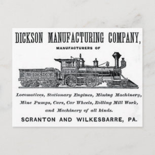 Carte Postale Alco - Dickson Manufacturing Company 1856