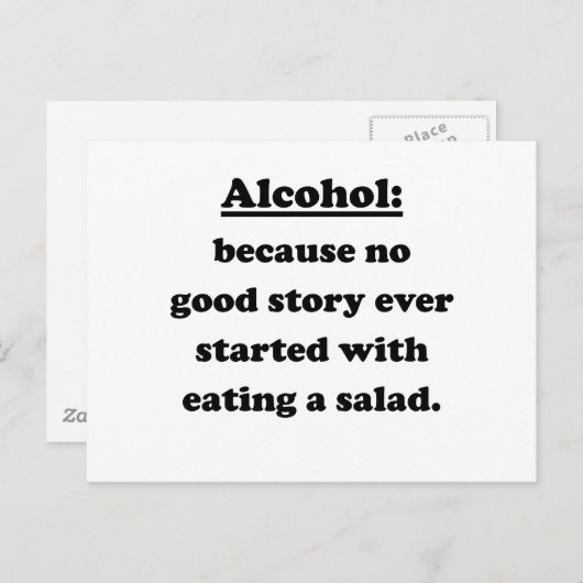 Carte Postale Alcool (Devant / Derrière)