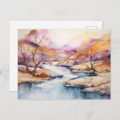 Carte Postale Alcool et ink landscape in soft colors (Devant / Derrière)