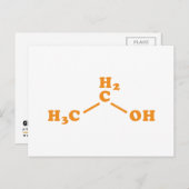 Carte Postale Alcool Éthanol Formule chimique moléculaire (Devant / Derrière)