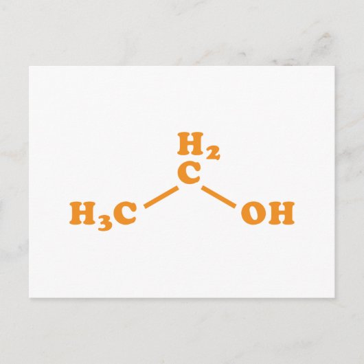 Carte Postale Alcool Éthanol Formule chimique moléculaire (Devant)