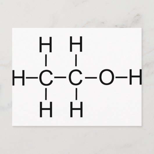 Carte Postale Alcool - Formule chimique (Devant)