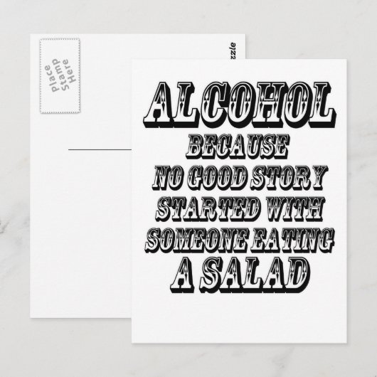 Carte Postale ALCOOL - Parce que (Devant / Derrière)