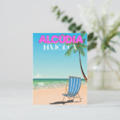 Carte Postale Alcúdia Majorque affiche de voyage sur la plage (Debout devant)