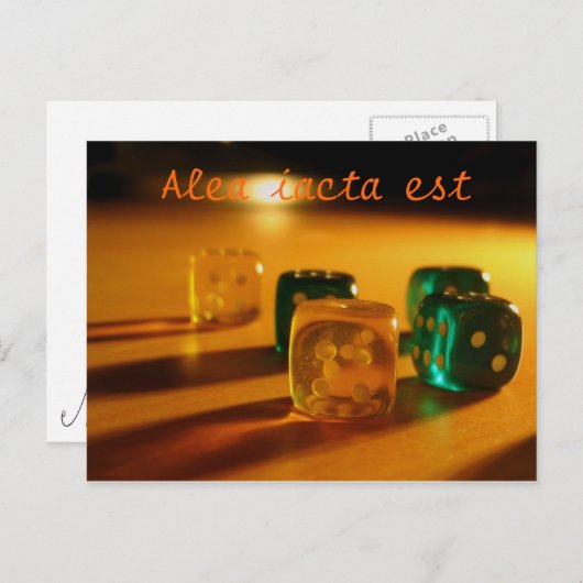 Carte Postale Alea iacta est (Devant / Derrière)