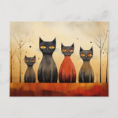 Carte Postale Alerte aux chats, à l'attention, IA générée, (Devant)