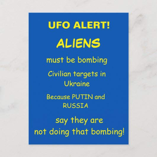 CARTE POSTALE ALERTE OVNI (Devant)