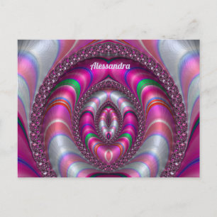 CARTE POSTALE ALESSANDRA ~  CONCEPTION FRACTALE 3D ROSE ~