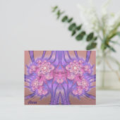 Carte Postale ALEXA ~ Conception 3D rose et violet Pastel ~ (Debout devant)