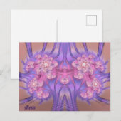 Carte Postale ALEXA ~ Conception 3D rose et violet Pastel ~ (Devant / Derrière)