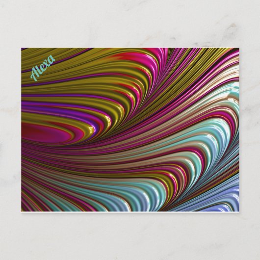 Carte Postale ALEXA ~ Motif de conception fractale 3D ~ Traiteme (Devant)