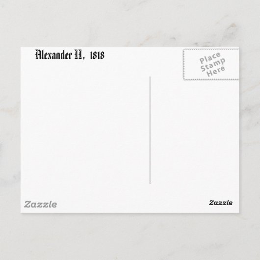 Carte Postale Alexander 1818 (Dos)