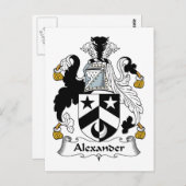 Carte Postale Alexander Family Crest (Devant / Derrière)